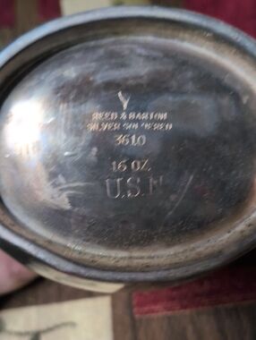 Reed & Barton Silver-Tone U.S.N. Marked Canister